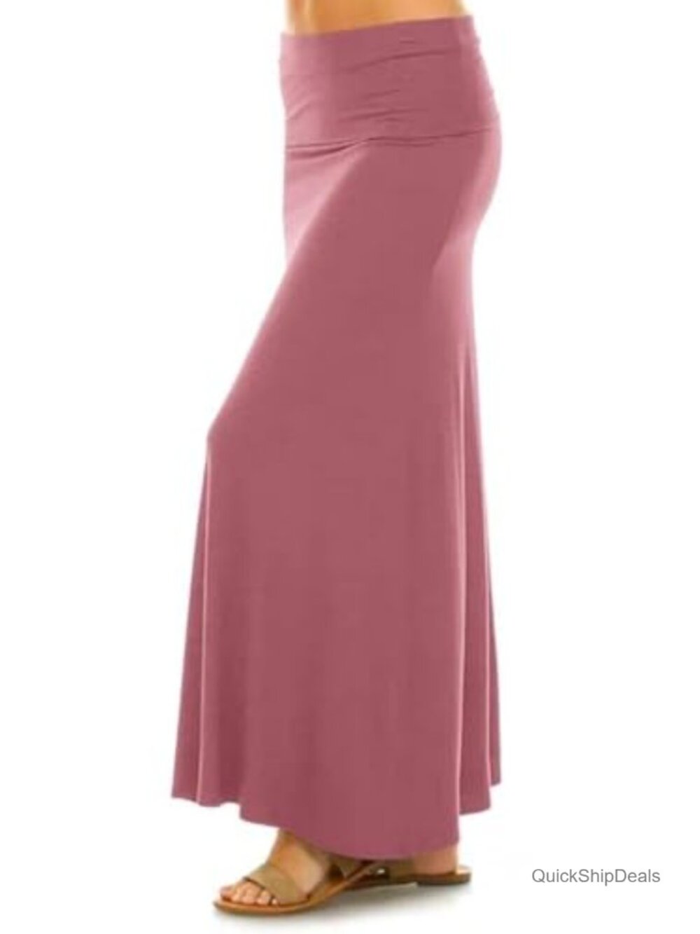 Stretchy Maxi Skirt A-Line High Rise Flowy Long Skirt Made in USA